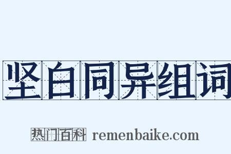 坚白同异组词是什么意思的图片